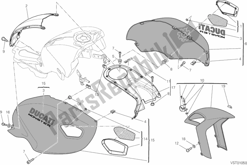 Toutes les pièces pour le Carénage du Ducati Monster 795-Thai 2012